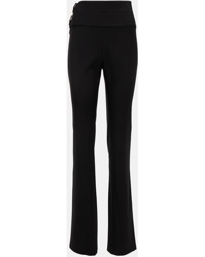 Alaïa Alaia Belted Straight Wool Pants - Black