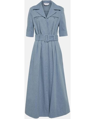 Gabriela Hearst Simone Cotton Midi Dress - Blue