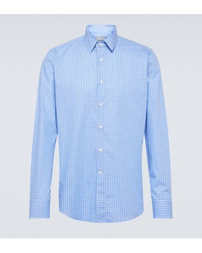 Canali Striped Cotton Shirt - Blue