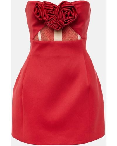 Magda Butrym Cutout Wool-blend Bustier Dress - Red