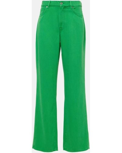 7 For All Mankind Tess High-rise Straight Jeans - Green