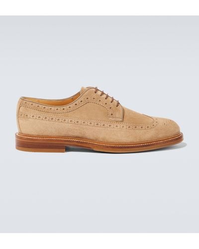 Brunello Cucinelli Suede Longwing Brogues - Brown