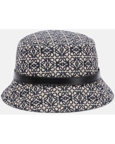 Loewe Anagram Cotton Bucket Hat - Grey