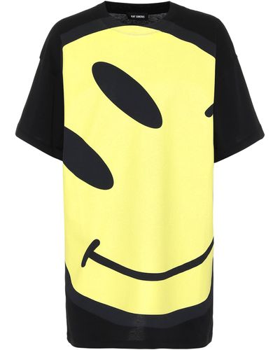 Raf Simons Printed Cotton-jersey T-shirt - Yellow