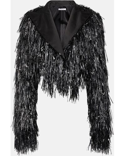 LAQUAN SMITH Tinsel Cropped Jacket - Black