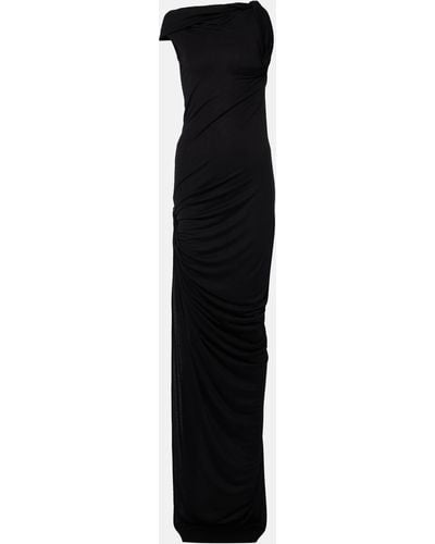 Rick Owens Lilies One-shoulder Draped Maxi Dress - Black