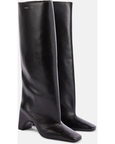 Coperni Bridge Leather Knee-high Boots - Black