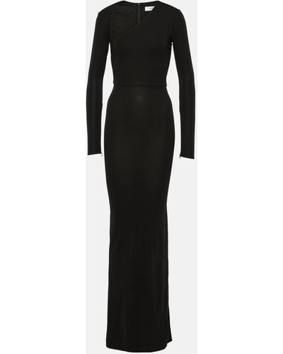 Alex Perry Asymmetric Jersey Maxi Dress - Black