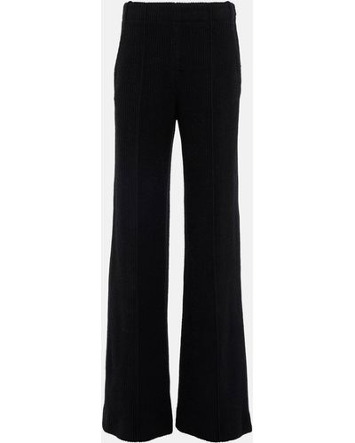 Chloé High-rise Flared Virgin Wool Pants - Black