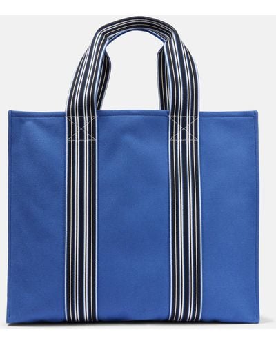 Loro Piana The Suitcase Canvas Tote Bag - Blue