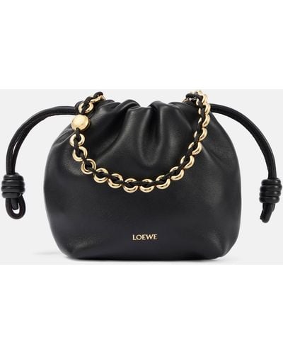 Loewe Flamenco Leather Shoulder Bag - Black