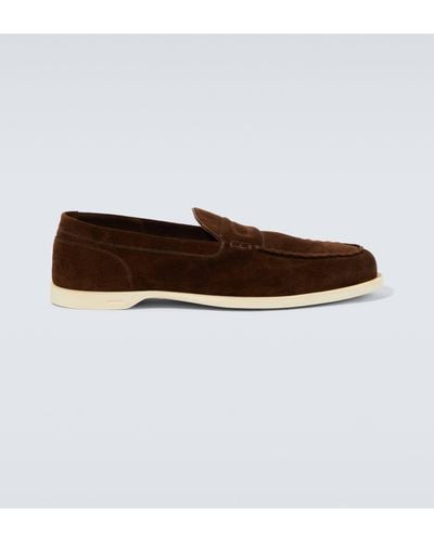John Lobb Pace Suede Loafers - Brown