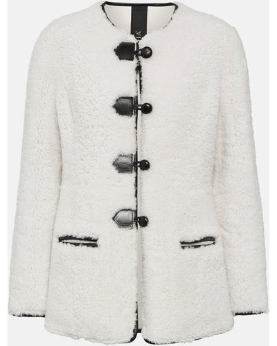 Blancha Leather-trimmed Shearling Jacket - White