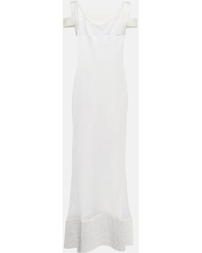 Jacquemus La Robe Camargue V-neck Gown - White