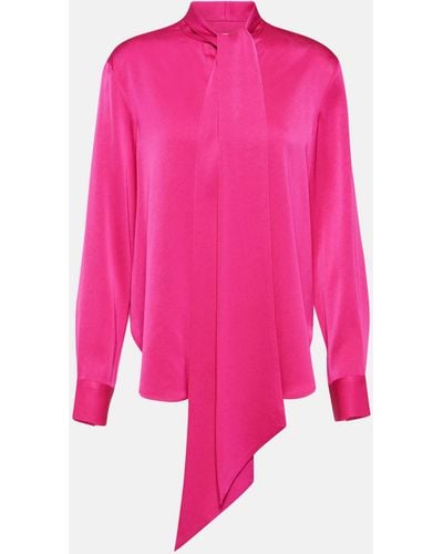 Alex Perry Satin Crepe Blouse - Pink