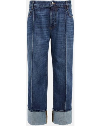 Bottega Veneta High-rise Cropped Straight Jeans - Blue