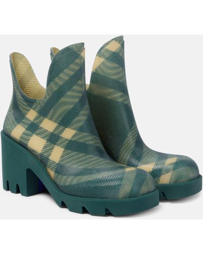 Burberry Check 65 Ankle Boots - Green