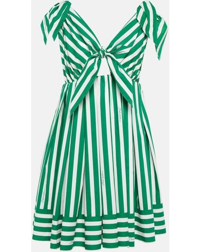 Dolce & Gabbana Portofino Striped Poplin Minidress - Green