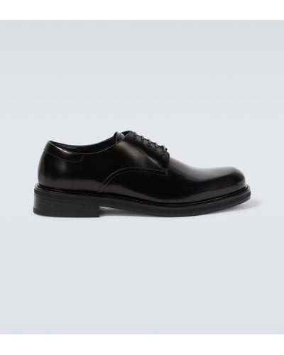 Canali Leather Derby Shoes - Black
