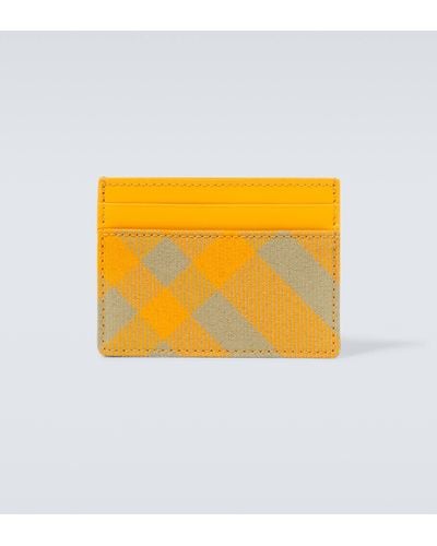 Burberry Checked Card Case - Yellow