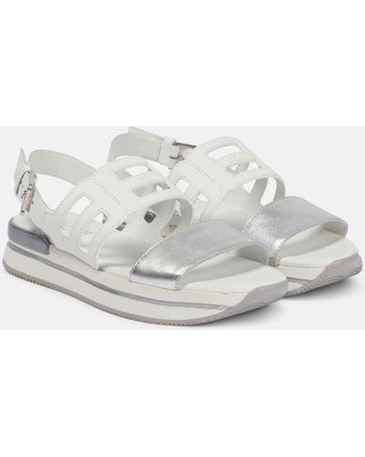 Hogan Leather Sandals - White