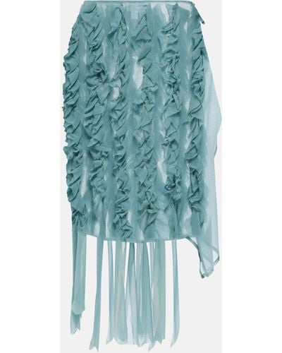 Dries Van Noten Ruffle-trimmed Miniskirt - Blue