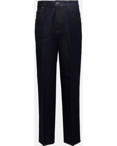 Loro Piana High-rise Cropped Straight Jeans - Blue