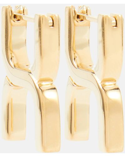 Chloé Marcie Logo-engraved Brass Earrings - Yellow