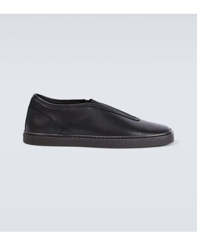 Lemaire Leather Slip-on Sneakers - Black