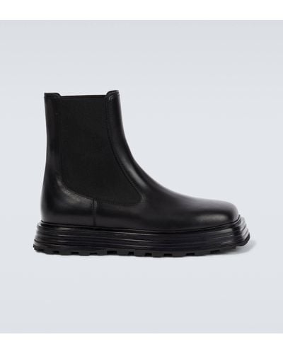 Jil Sander Leather Chelsea Boots - Black