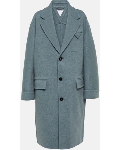 Bottega Veneta Single-breasted Cashmere Coat - Blue