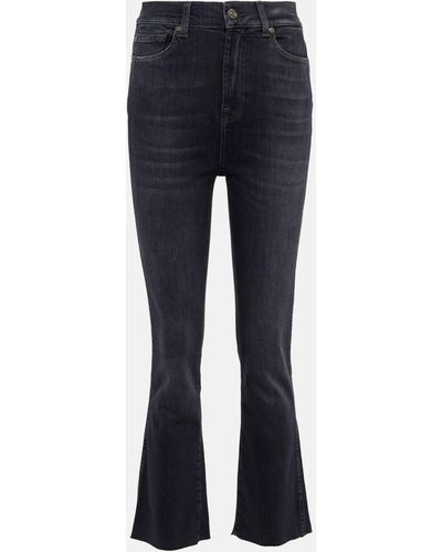 7 For All Mankind Slim Kick High-rise Jeans - Blue