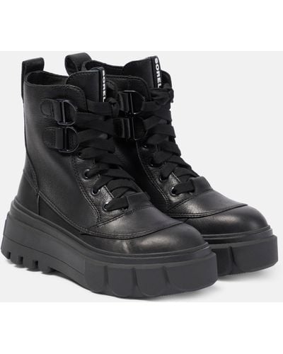 Sorel Caribou X Leather Lace-up Boots - Black