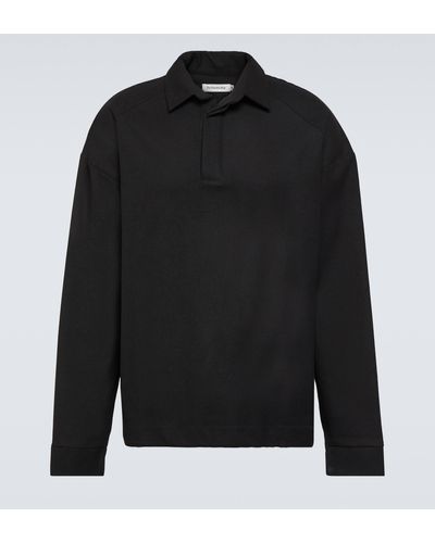 Frankie Shop Dennis Polo Woven Sweater - Black