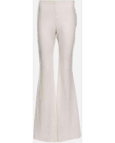‎Taller Marmo Sequined Flared Pants - White