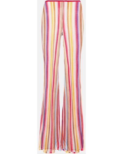 Missoni Striped Low-rise Flared Pants - Pink