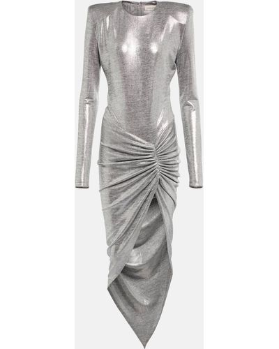 Alexandre Vauthier Metallic Jersey Midi Dress - Grey
