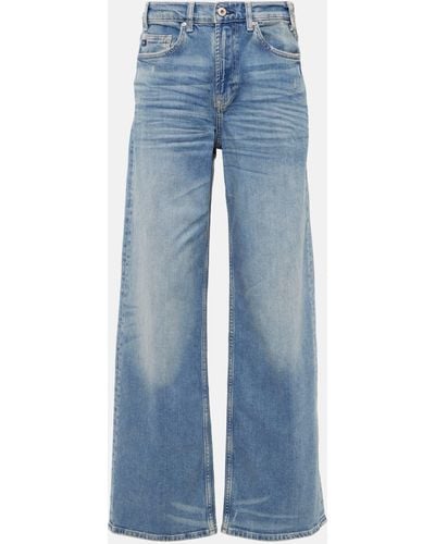 AG Jeans New Baggy High-rise Wide-leg Jeans - Blue