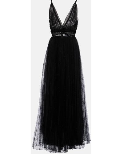 Dolce & Gabbana Pleated Tulle Gown - Black