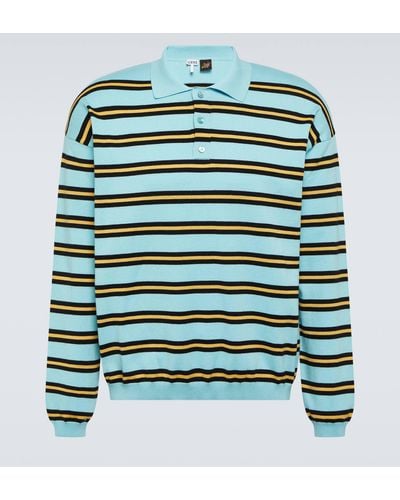Loewe Paula's Ibiza Striped Cotton Jersey Polo Sweater - Green
