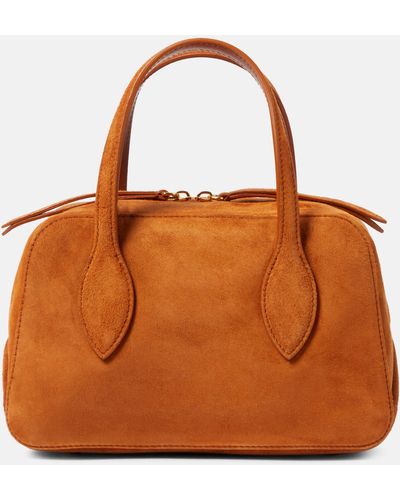 Khaite Maeve Small Suede Tote Bag - Brown
