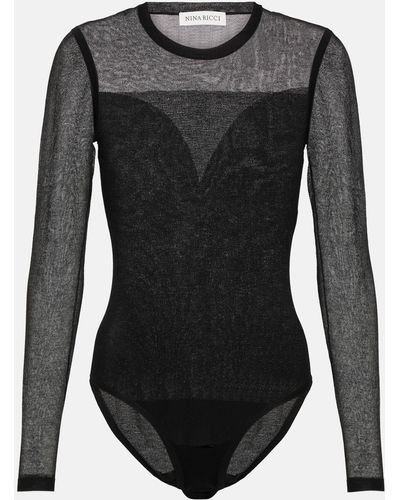 Nina Ricci Long Sleeve Bodysuit - Black