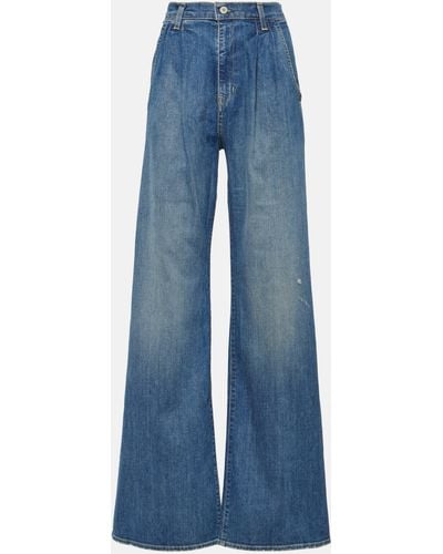 Nili Lotan Flora Trouser Wide-leg Jeans - Blue