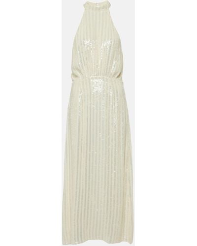 RIXO London Bridal Vivienne Sequined Midi Dress - White