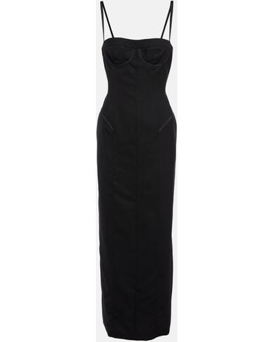 Thom Browne Corset Wool And Silk Maxi Dress - Black