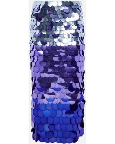 Jonathan Simkhai Elvira Sequined Midi Skirt - Blue