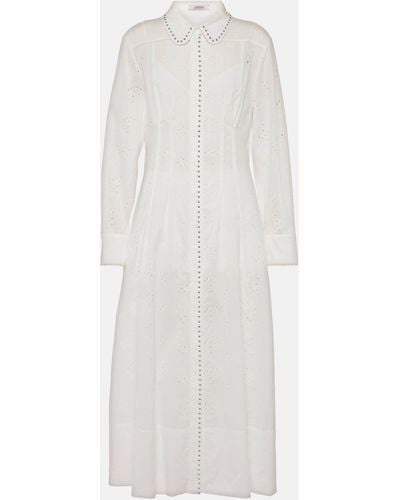 Dorothee Schumacher Embroidered Ease Cotton Shirt Dress - White
