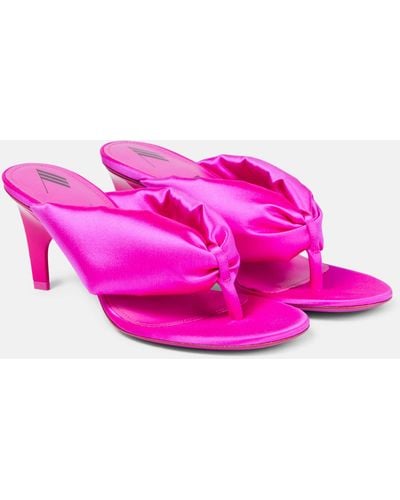 The Attico Rem Satin Thong Sandals - Pink