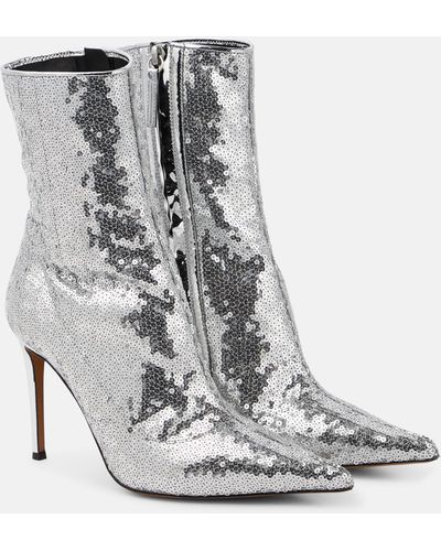 Alexandre Vauthier Sequined Ankle Boots - Grey