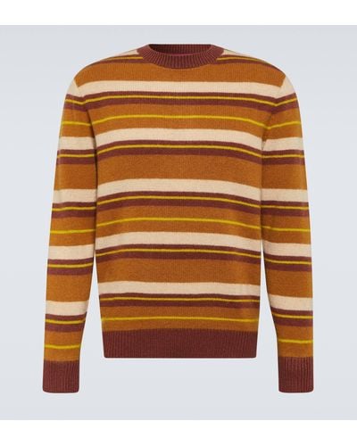 The Elder Statesman Striped Cashmere Sweater - Orange